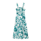 Robe trapèze moulante à taille féminine, amincissante, à fleurs décoratives, robe à bretelles à col bateau